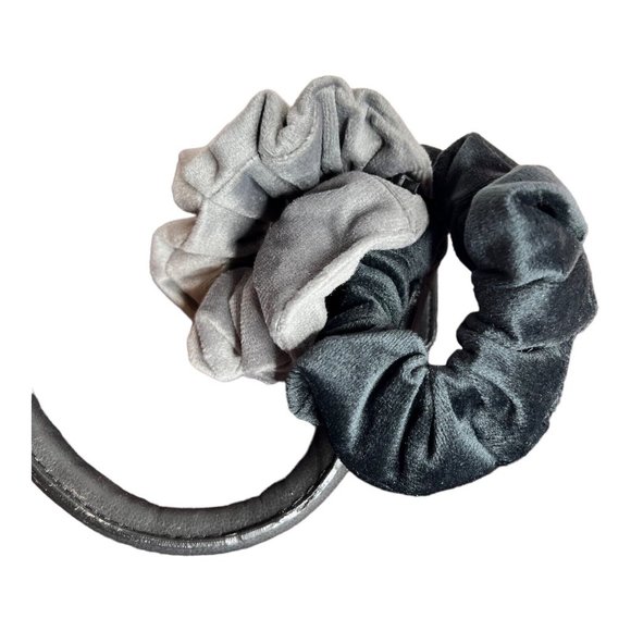 Nanette Lepore 4 pc Satchel Crossbody Pink Buffalo Check Velvet Scrunchies purse - Picture 6 of 10